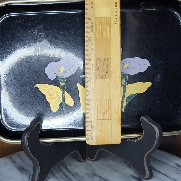 Floral Black Serving Tray - Picture 8 of 11